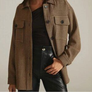 Anthropologie Current Air Houndstooth Shacket